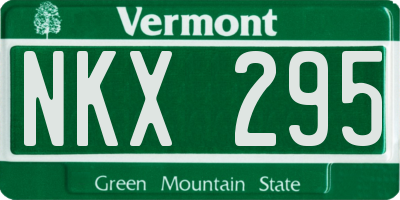 VT license plate NKX295