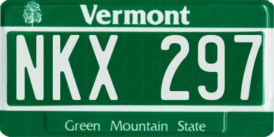 VT license plate NKX297