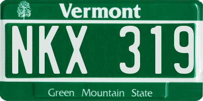 VT license plate NKX319