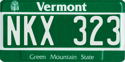 VT license plate NKX323
