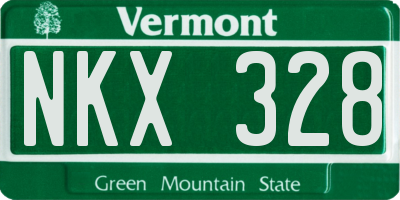 VT license plate NKX328