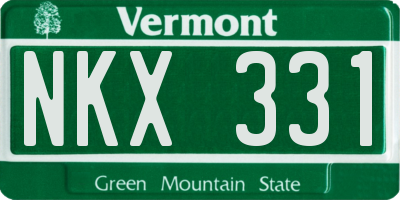 VT license plate NKX331