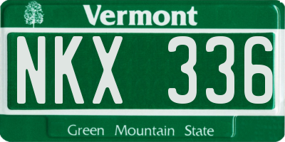 VT license plate NKX336