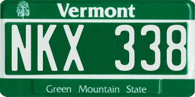 VT license plate NKX338