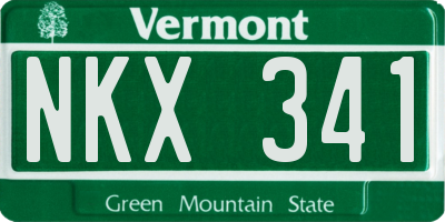VT license plate NKX341