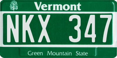 VT license plate NKX347