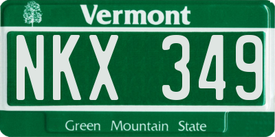 VT license plate NKX349