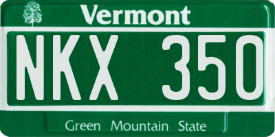 VT license plate NKX350