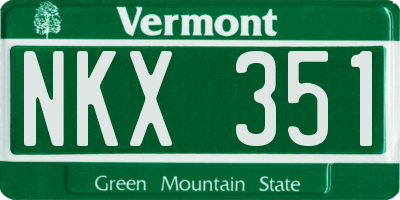 VT license plate NKX351