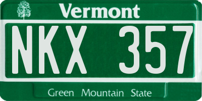 VT license plate NKX357