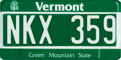 VT license plate NKX359