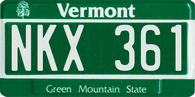 VT license plate NKX361