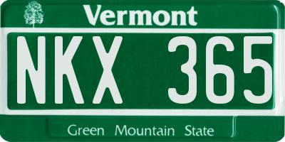 VT license plate NKX365