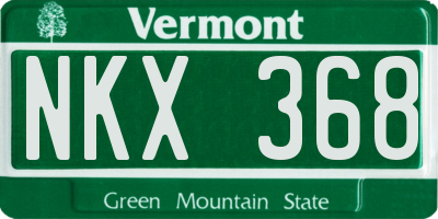 VT license plate NKX368