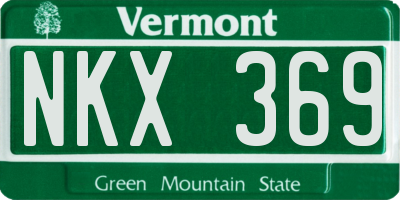VT license plate NKX369