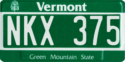 VT license plate NKX375