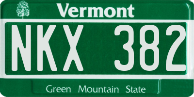VT license plate NKX382