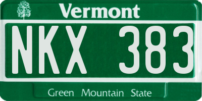 VT license plate NKX383