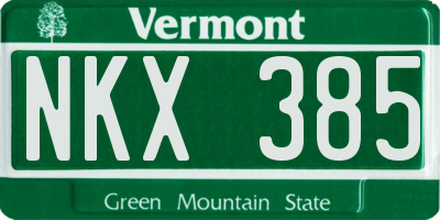 VT license plate NKX385