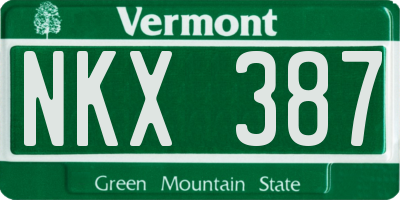 VT license plate NKX387