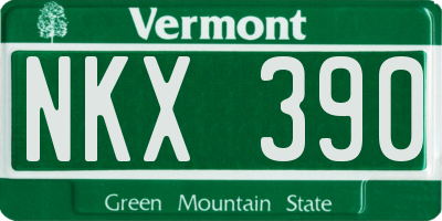 VT license plate NKX390