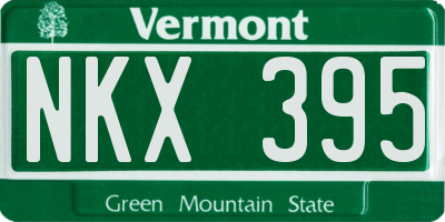 VT license plate NKX395