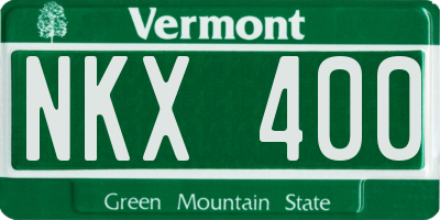 VT license plate NKX400