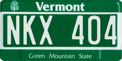VT license plate NKX404