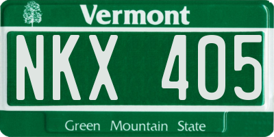 VT license plate NKX405