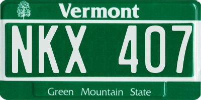 VT license plate NKX407