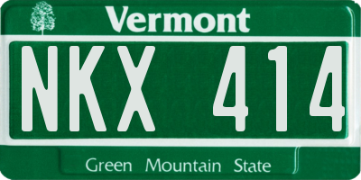 VT license plate NKX414