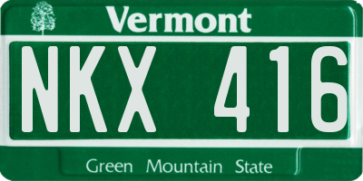 VT license plate NKX416