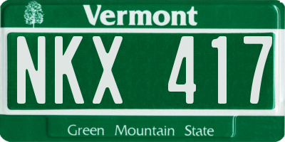 VT license plate NKX417