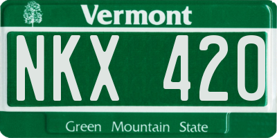 VT license plate NKX420