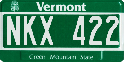 VT license plate NKX422