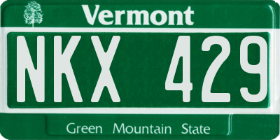 VT license plate NKX429