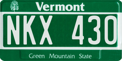 VT license plate NKX430