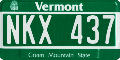 VT license plate NKX437