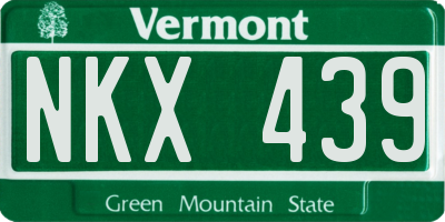 VT license plate NKX439