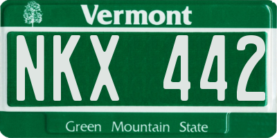 VT license plate NKX442