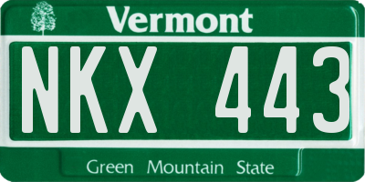 VT license plate NKX443