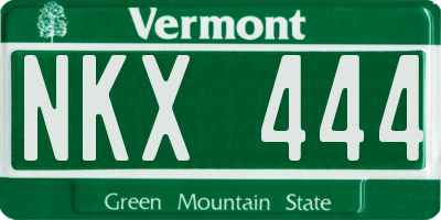 VT license plate NKX444