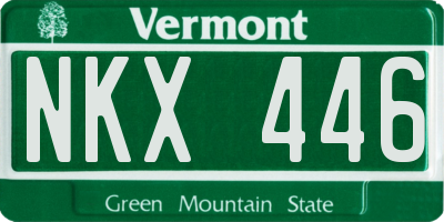 VT license plate NKX446