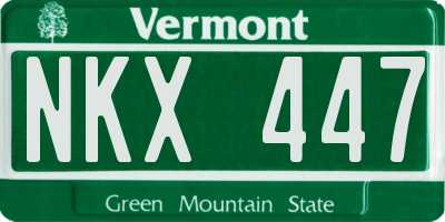 VT license plate NKX447