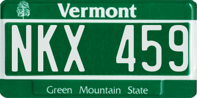 VT license plate NKX459