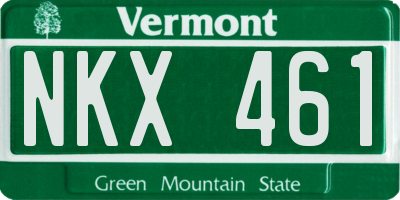 VT license plate NKX461