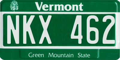 VT license plate NKX462