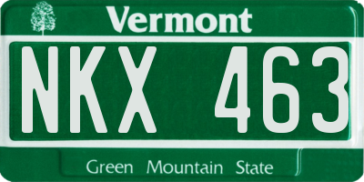 VT license plate NKX463