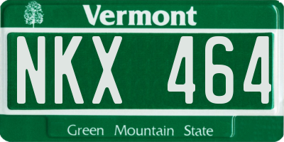VT license plate NKX464