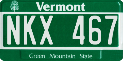 VT license plate NKX467